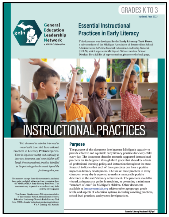 Essential Instructional Practices in Early Literacy: Grades K to 3