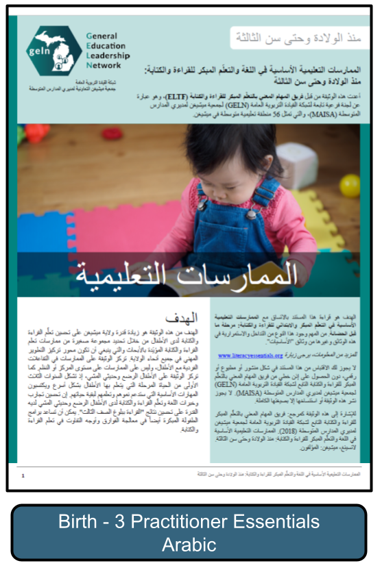 Birth to 3 Practitioner Essentials - Arabic