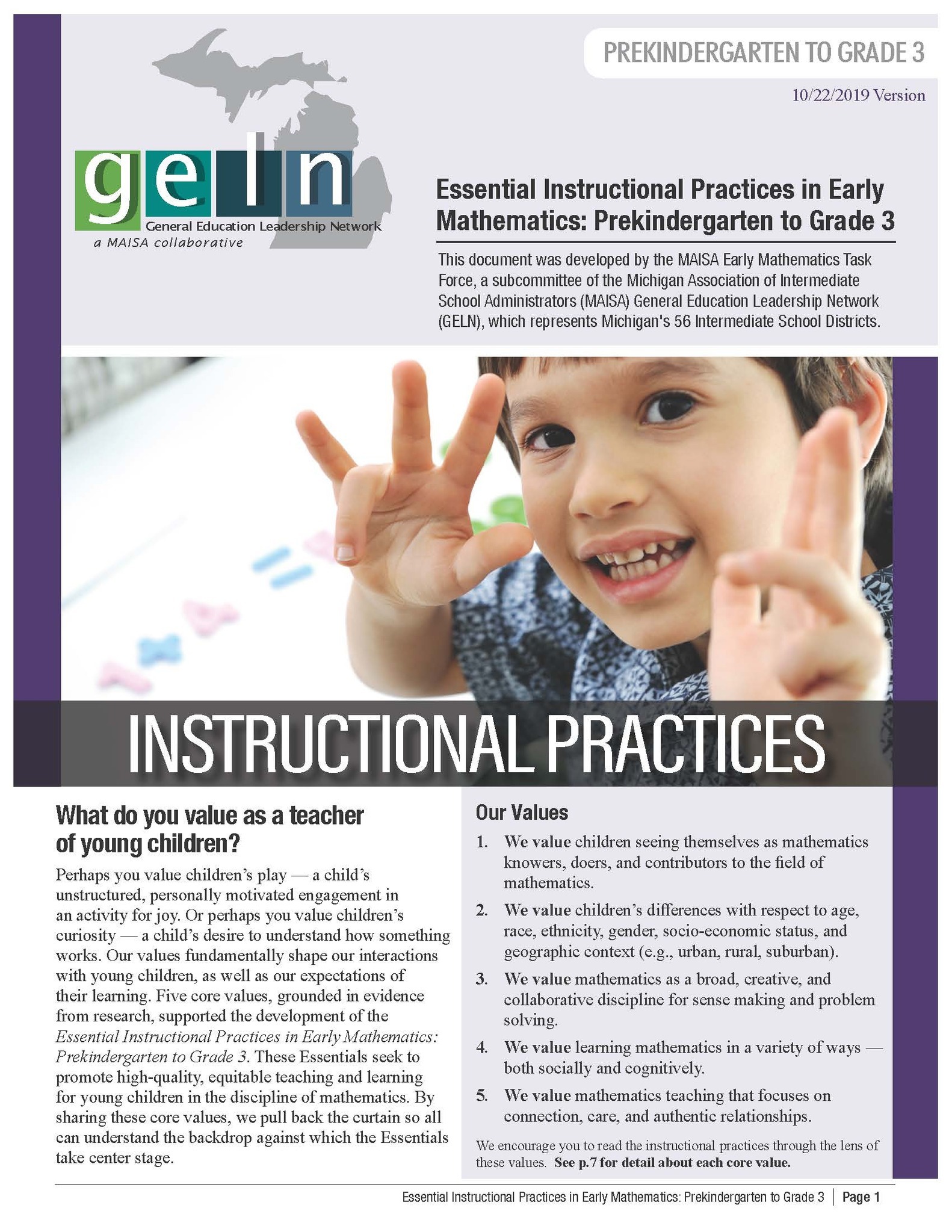 Early Math Pre-K - 3 Document
